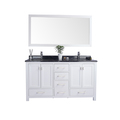 Laviva Wilson 60, White Cabinet & Black Wood Countertop 313ANG-60W-BW